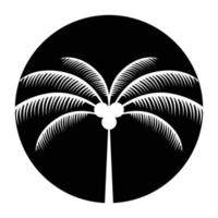 Palme im Kreis Vektor Symbol Design. eben Symbol.