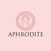 afrodite logotyp designe. gammal gudinna emblem. lyx logotyp för skönhet industri. vektor