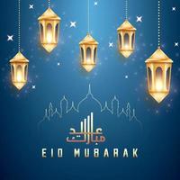 eid mubarak inläggsdesign för sociala medier vektor