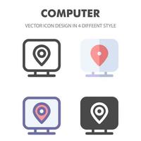 datorikonen. för din webbdesign, logotyp, app, ui. vektorgrafikillustration och redigerbar stroke. eps 10. vektor