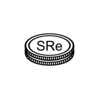 Seychellerna valuta symbol, seychellois rupee ikon, scr tecken. vektor illustration