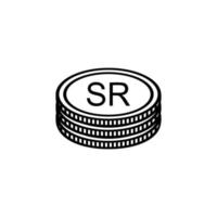 Seychellerna valuta symbol, seychellois rupee ikon, scr tecken. vektor illustration