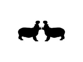 Paar von das Nilpferd, Nilpferd Amphibie. Silhouette zum Logo, Kunst Illustration, Symbol, Symbol, Piktogramm oder Grafik Design Element. Vektor Illustration