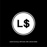 Liberia Währung Symbol, Liberianer Dollar Symbol, lrd unterzeichnen. Vektor Illustration