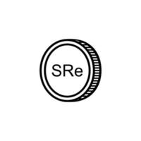 Seychellerna valuta symbol, seychellois rupee ikon, scr tecken. vektor illustration
