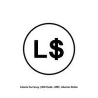 Liberia Währung Symbol, Liberianer Dollar Symbol, lrd unterzeichnen. Vektor Illustration