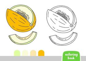 färg bok för barn melon sida för böcker tidningar färg vektor illustration