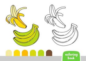 Färbung Buch zum Kinder Banane Seite zum Bücher Zeitschriften Färbung Vektor Illustration