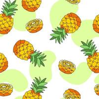 Ananas Muster nahtlos auf Weiß Hintergrund Vektor Illustration