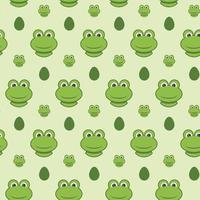 grünes Froschmuster im Vektor für Kinderhintergrund