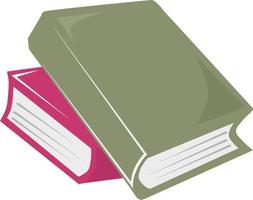 rosa och grön böcker tecknad serie illustration. vektor