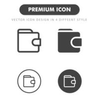 plånbok ikon isolerad på vit bakgrund. för din webbdesign, logotyp, app, ui. vektorgrafikillustration och redigerbar stroke. eps 10. vektor