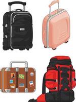 resor semester resväska berg backpacker väska tecknad illustration vektor