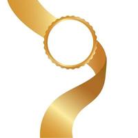 goldener Stempel mit Bändern lokalisiert auf weißem Hintergrund. Luxus-Siegel. Vektor-Design-Element. goldenes Symbol des Gewinners, der Feier, des Sportwettbewerbs, des Championzertifikats für Ihr Logo vektor