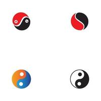 Yin und Yang Logo und Symbolvektor vektor