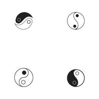 Yin und Yang Logo und Symbolvektor vektor