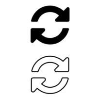 ladda om ikon vektor uppsättning. återställa illustration tecken samling. uppdatering symbol eller logotyp.