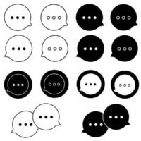 Tal bubbla ikon vektor uppsättning. chatt illustration tecken samling. meddelande symbol eller logotyp.