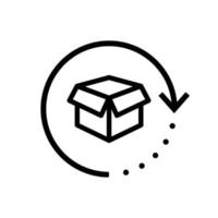 Rückkehr Paket Vektor Symbol. Lieferung Paket Illustration Symbol. Ladung Waren Box Zeichen oder Logo.