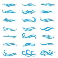 vågor ikon vektor uppsättning. Vinka illustration tecken samling. hav symbol. vatten logotyp.