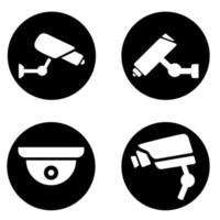 samling av modern cCTV ikon. illustration silhuett av övervakning kameror. övervakning ikoner uppsättning. vektor