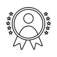 anställd av de månad ikon. talang tilldela illustration tecken. utestående prestation symbol. vinnare logotyp. först plats vinnare symbol. pris för Bra arbete. framgångsrik person. prestation firande. vektor