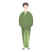 Grün Kimono Symbol Karikatur Vektor. Frau asiatisch vektor