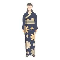 Einkaufen Kimono Symbol Karikatur Vektor. asiatisch Frau vektor