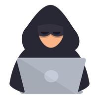 Hacker Arbeit Symbol Karikatur Vektor. Cyber Attacke vektor