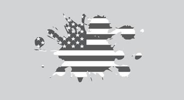 Vektor Schwarz-Weiß-USA-Flagge. Symbol der amerikanischen Flagge. Symbol für Website oder mobile App