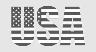 Vektor Schwarz-Weiß-USA-Flagge. Symbol der amerikanischen Flagge. Symbol für Website oder mobile App