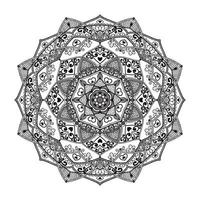 Hand gezeichnet kreisförmig Blumen- Mandala Muster zum Henna, mehndi, Tätowierung, Dekoration. dekorativ Ornament im ethnisch orientalisch Stil. Gliederung Gekritzel Hand zeichnen Vektor Anti-Stress