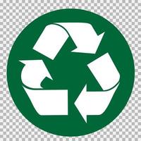 das Universal- Recycling Symbol. International Symbol benutzt auf Verpackung zu erinnern Menschen zu entsorgen von es im ein Behälter stattdessen von Vermüllung. Vektor Illustration.