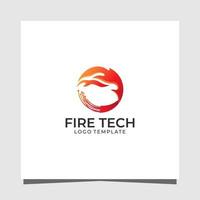Feuer Technik Prämie Logo Design Vorlage vektor