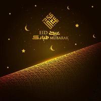 Eid Mubarak Gruß Hintergrund islamischen Muster Vektor-Design mit schönen arabischen Kalligraphie. Übersetzung des Textes gesegnetes Festival vektor