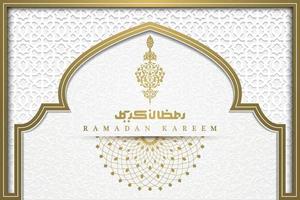 ramadan kareem hälsning bakgrund islamisk mönster vektor design med vacker halvmåne och arabisk kalligrafi