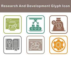 forskning och utveckling vektor ikon uppsättning