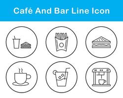 Cafe und Bar Vektor Symbol einstellen