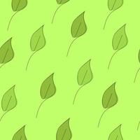 nahtlos Muster mit Gekritzel Blätter auf ein Grün Hintergrund wie ein Symbol von Frühling und Ökologie vektor