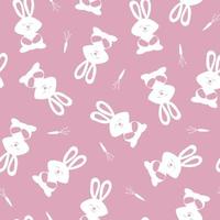 nahtlos Muster mit süß Weiß Hasen und Möhren auf ein Rosa Hintergrund vektor
