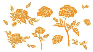 horizontal Weiß Banner oder Blumen- Hintergrund dekoriert mit Blühen Blumen. Rose Blume Dekoration Vektor Illustration auf Weiß Hintergrund.