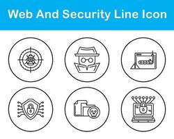 webb och säkerhet vektor ikon uppsättning