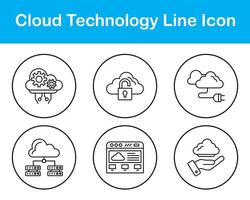 Wolke Technologie Vektor Symbol einstellen