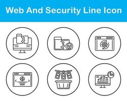 webb och säkerhet vektor ikon uppsättning