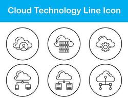 Wolke Technologie Vektor Symbol einstellen