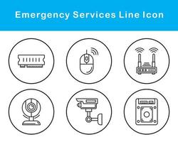 Notfall Dienstleistungen Vektor Symbol einstellen