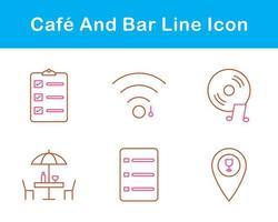 Cafe und Bar Vektor Symbol einstellen