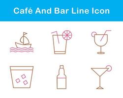 Cafe und Bar Vektor Symbol einstellen