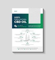 hampa produkt cbd olja flygblad design mall vektor