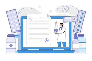 telehälsa, virtuell medicinsk vård begrepp. avlägsen tillträde, läkare råd. översikt design stil minimal vektor illustration för landning sida, webb baner, infografik, hjälte bilder